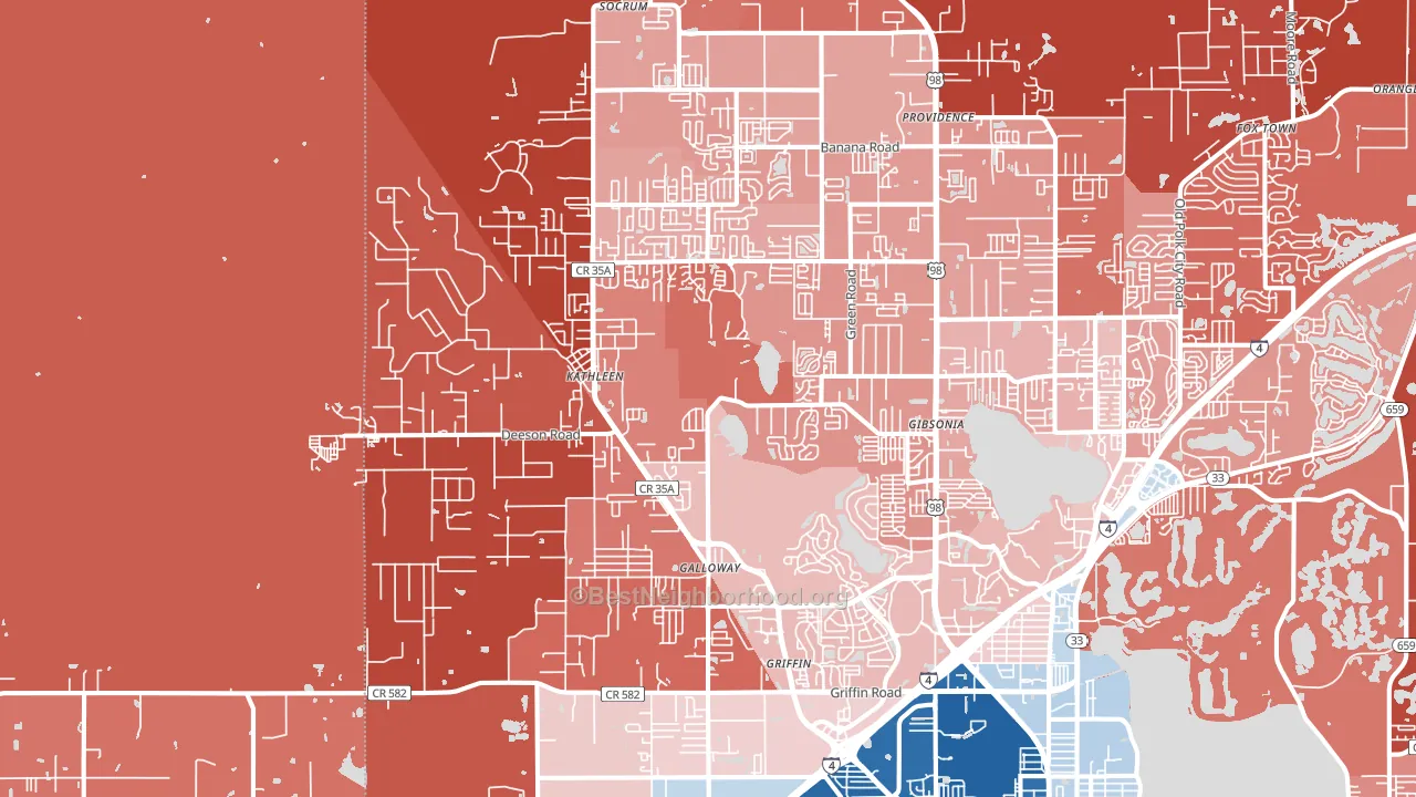 33810, FL block-group political-lean map