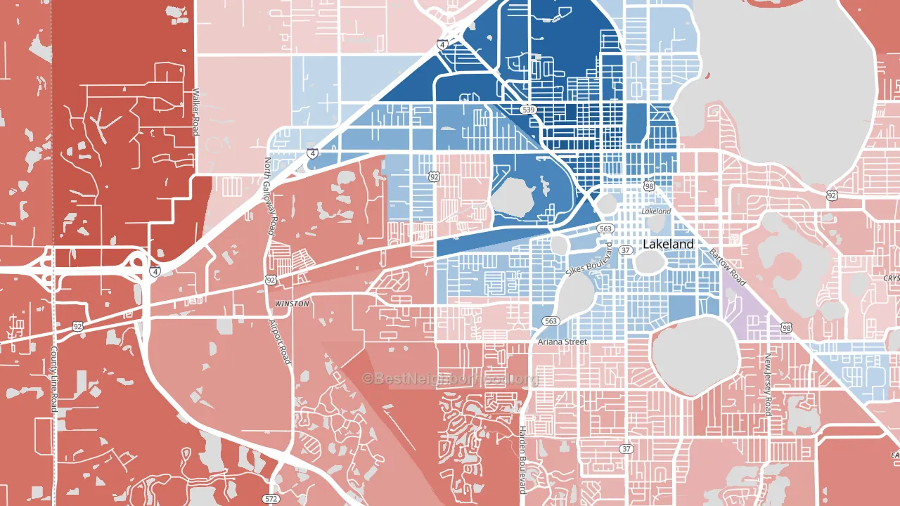 33815, FL block-group political-lean map
