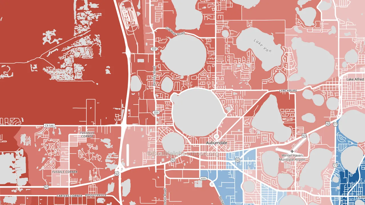 33823, FL block-group political-lean map