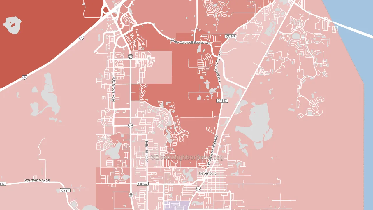 33837, FL block-group political-lean map