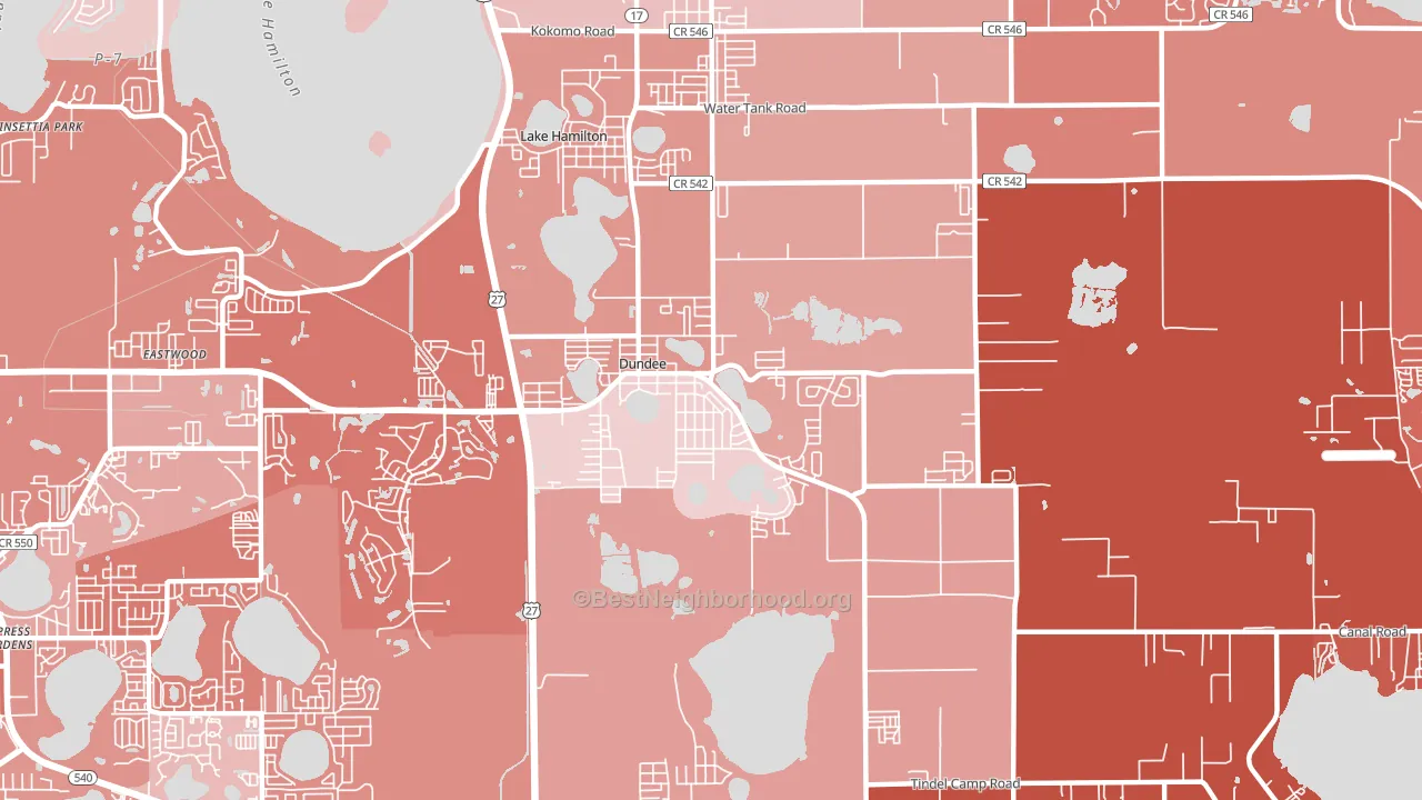 33838, FL block-group political-lean map