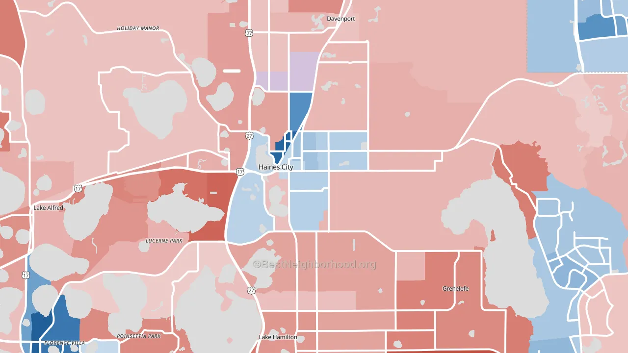 33844, FL block-group political-lean map