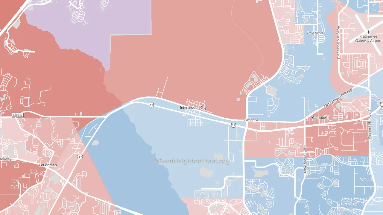 33848, FL block-group political-lean map