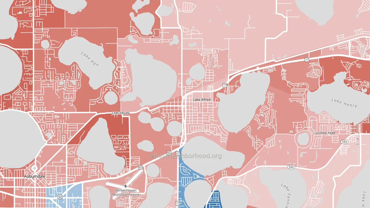 33850, FL block-group political-lean map