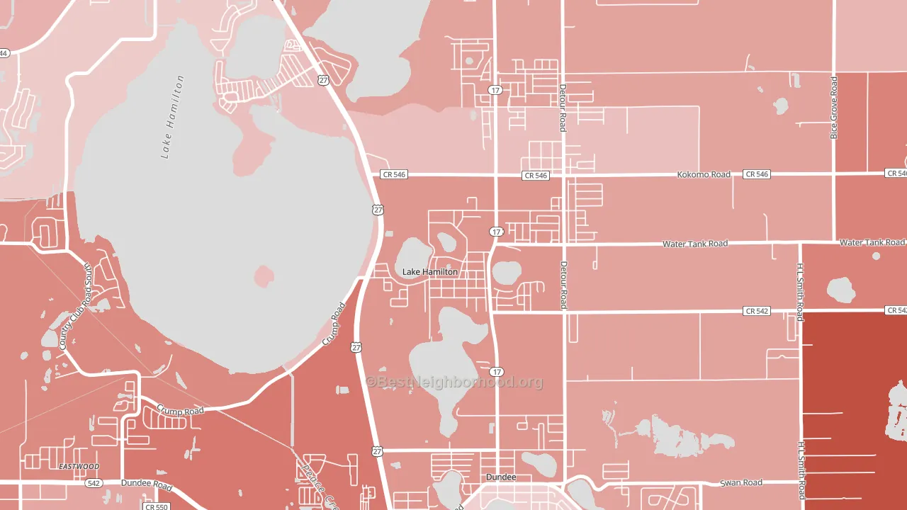 33851, FL block-group political-lean map