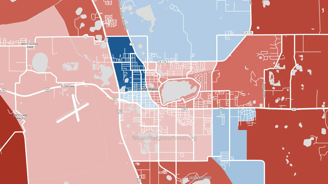 33853, FL block-group political-lean map