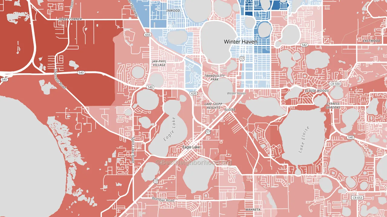 33880, FL block-group political-lean map