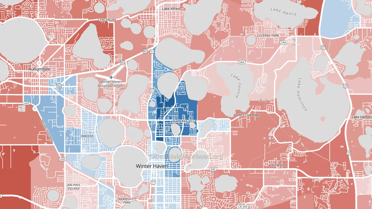 33881, FL block-group political-lean map