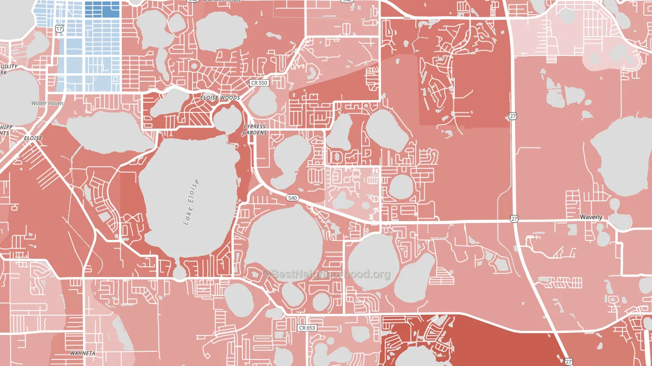 33884, FL block-group political-lean map