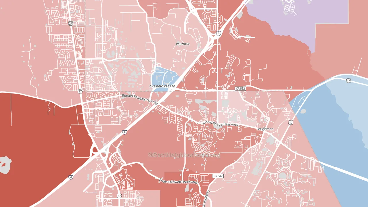 33896, FL block-group political-lean map
