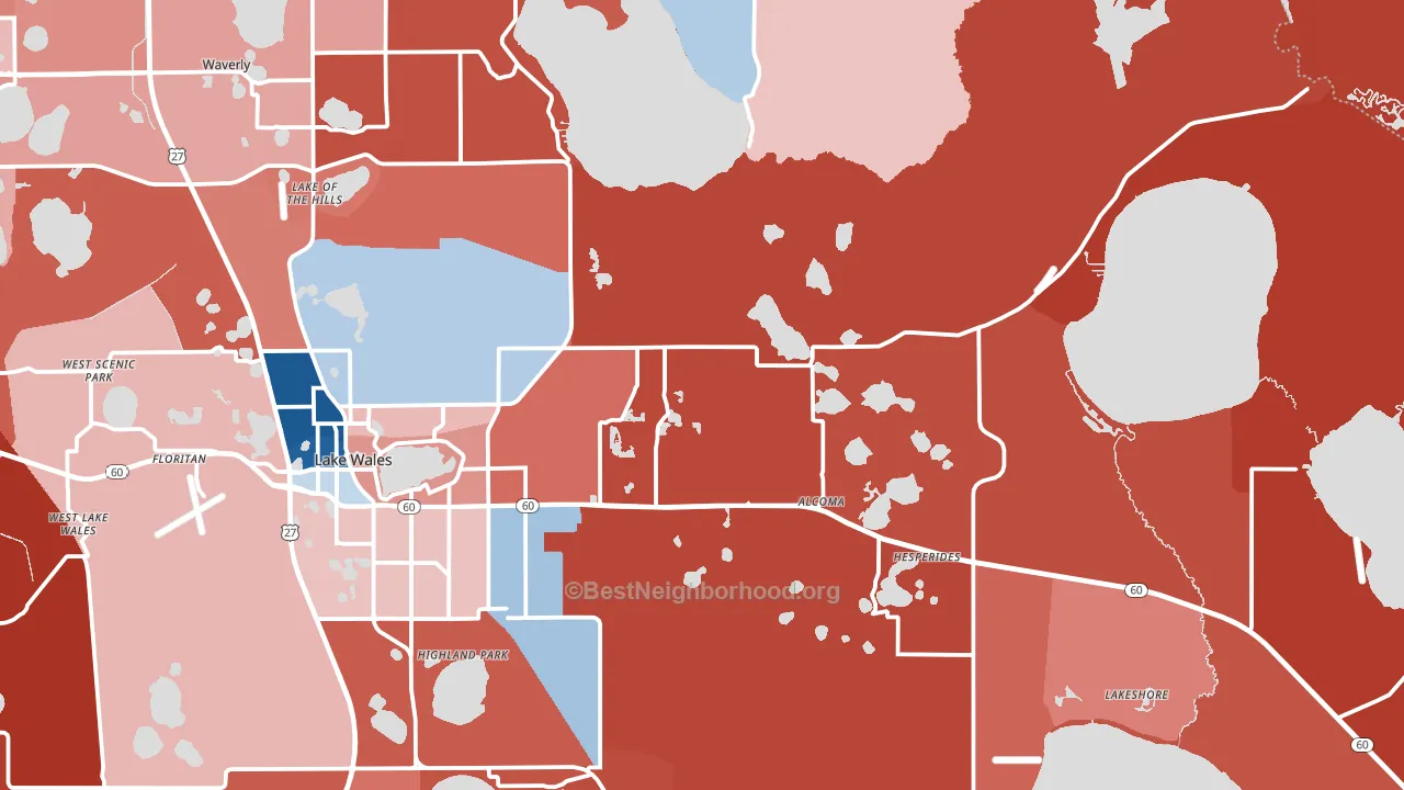 33898, FL block-group political-lean map