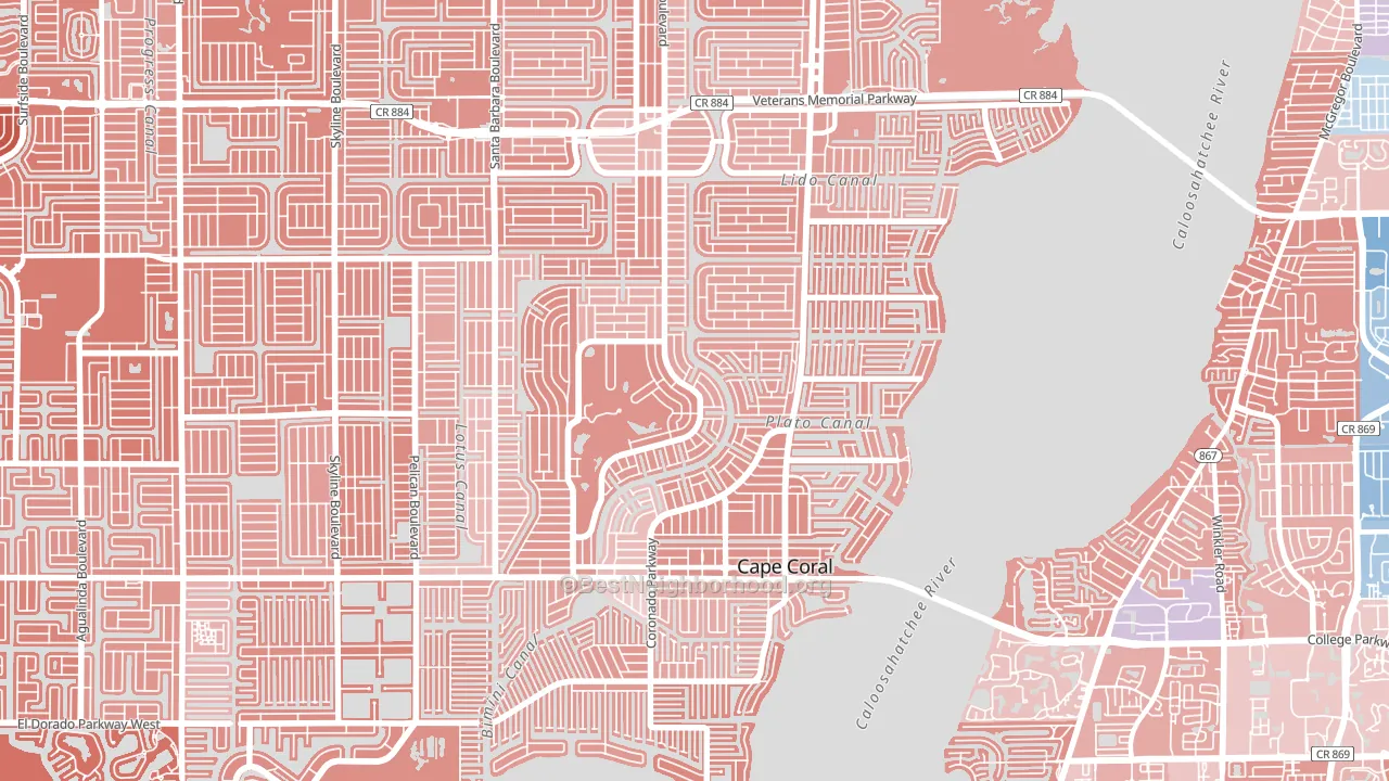 33904, FL block-group political-lean map