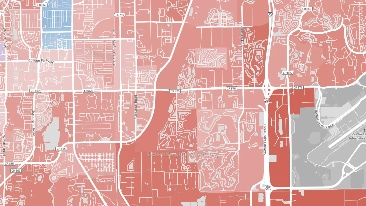 33912, FL block-group political-lean map