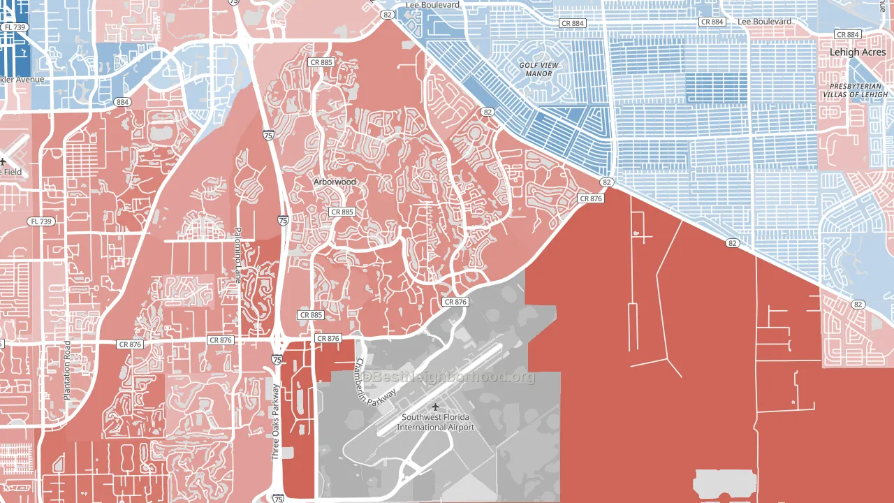 33913, FL block-group political-lean map
