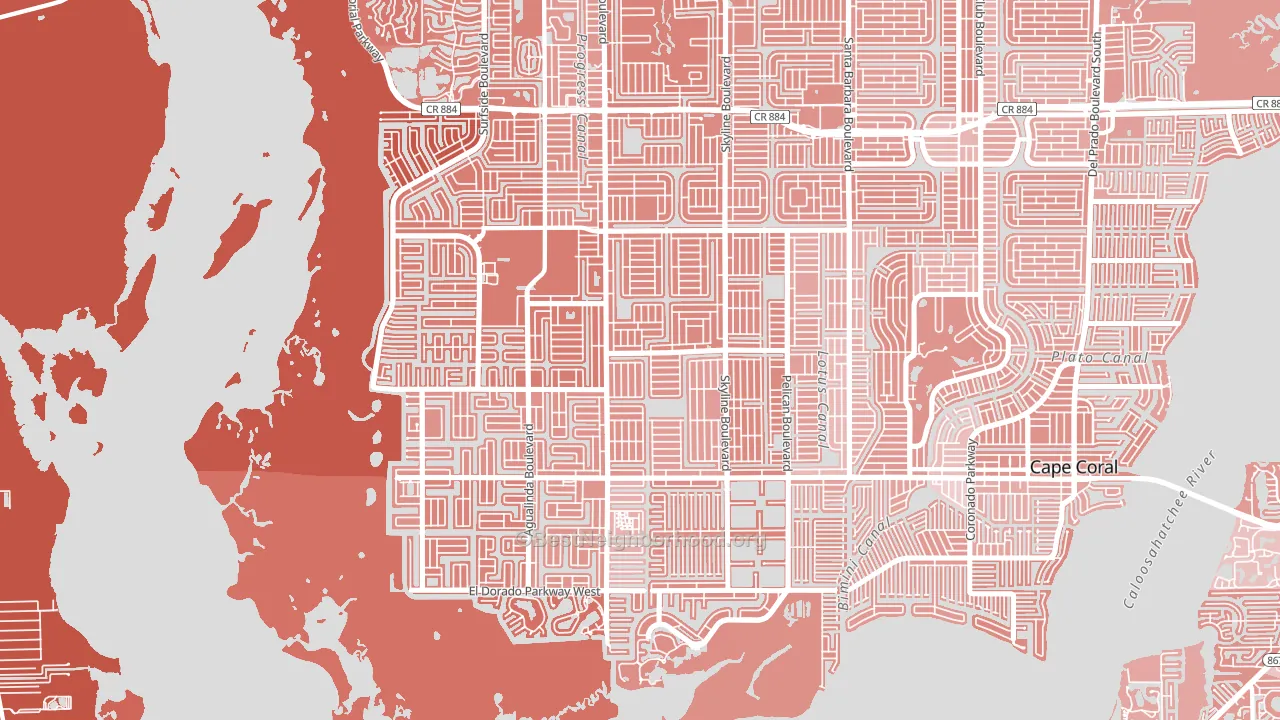 33914, FL block-group political-lean map