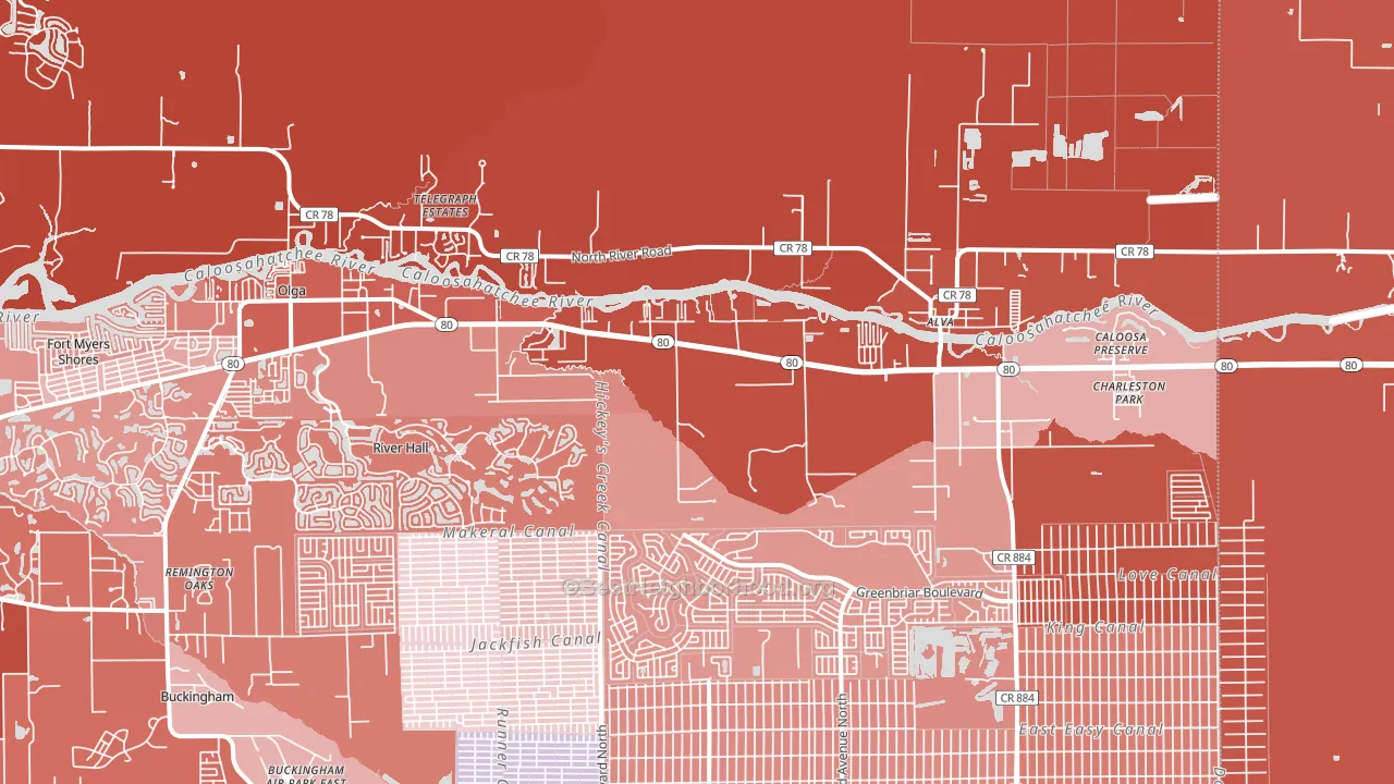 33920, FL block-group political-lean map