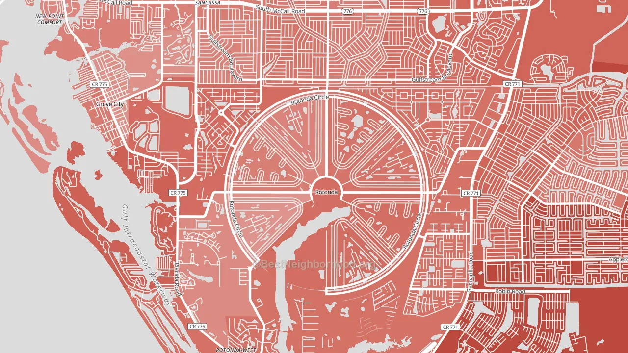 33947, FL block-group political-lean map