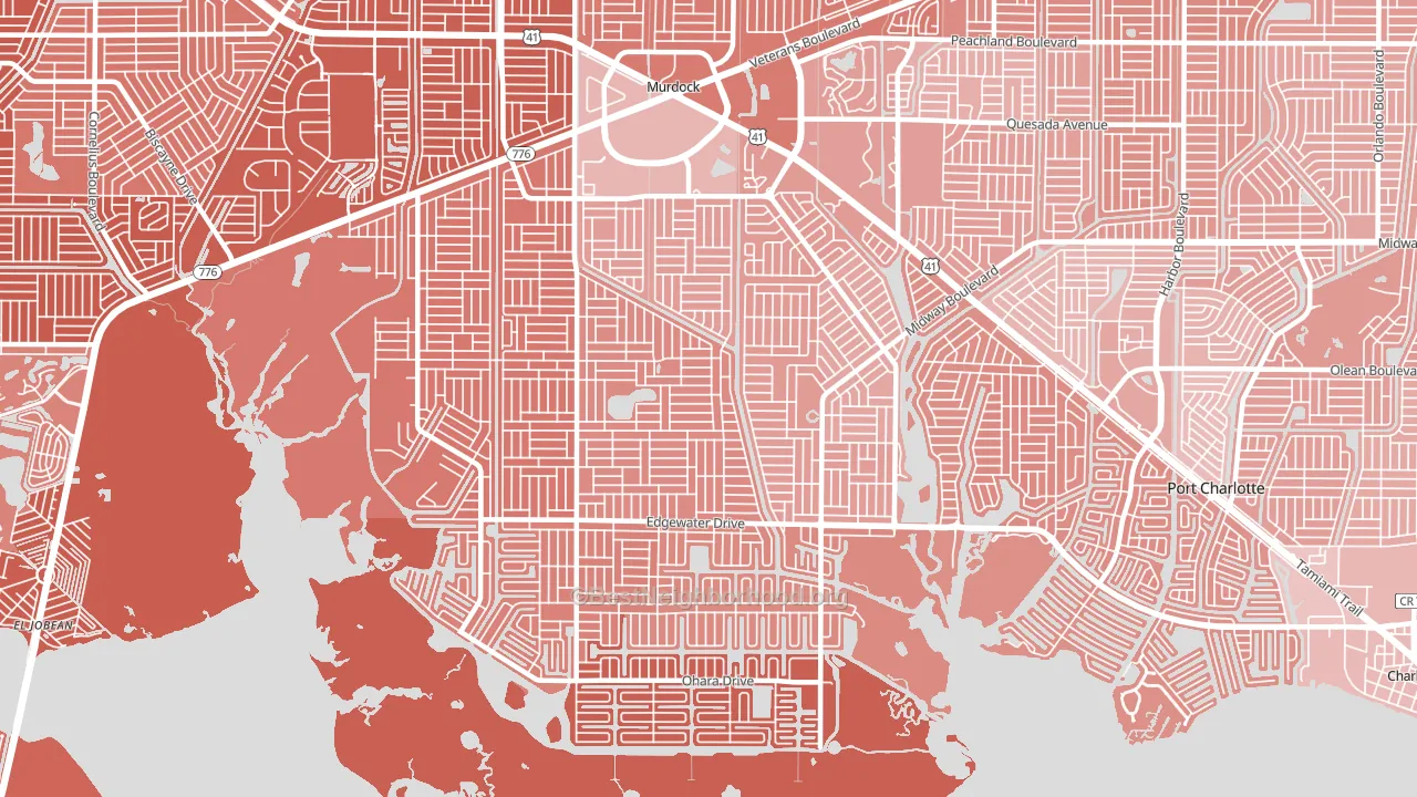 33948, FL block-group political-lean map