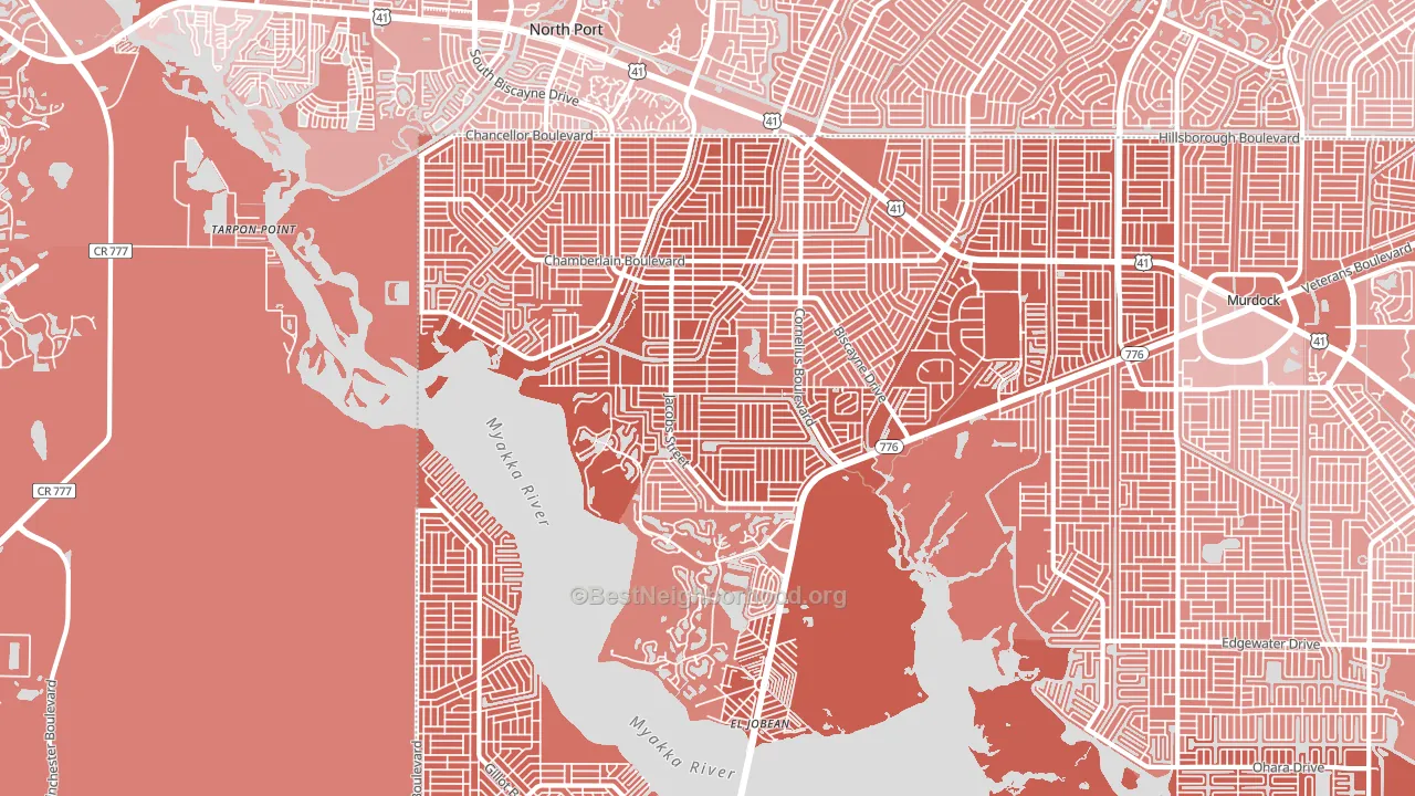 33953, FL block-group political-lean map