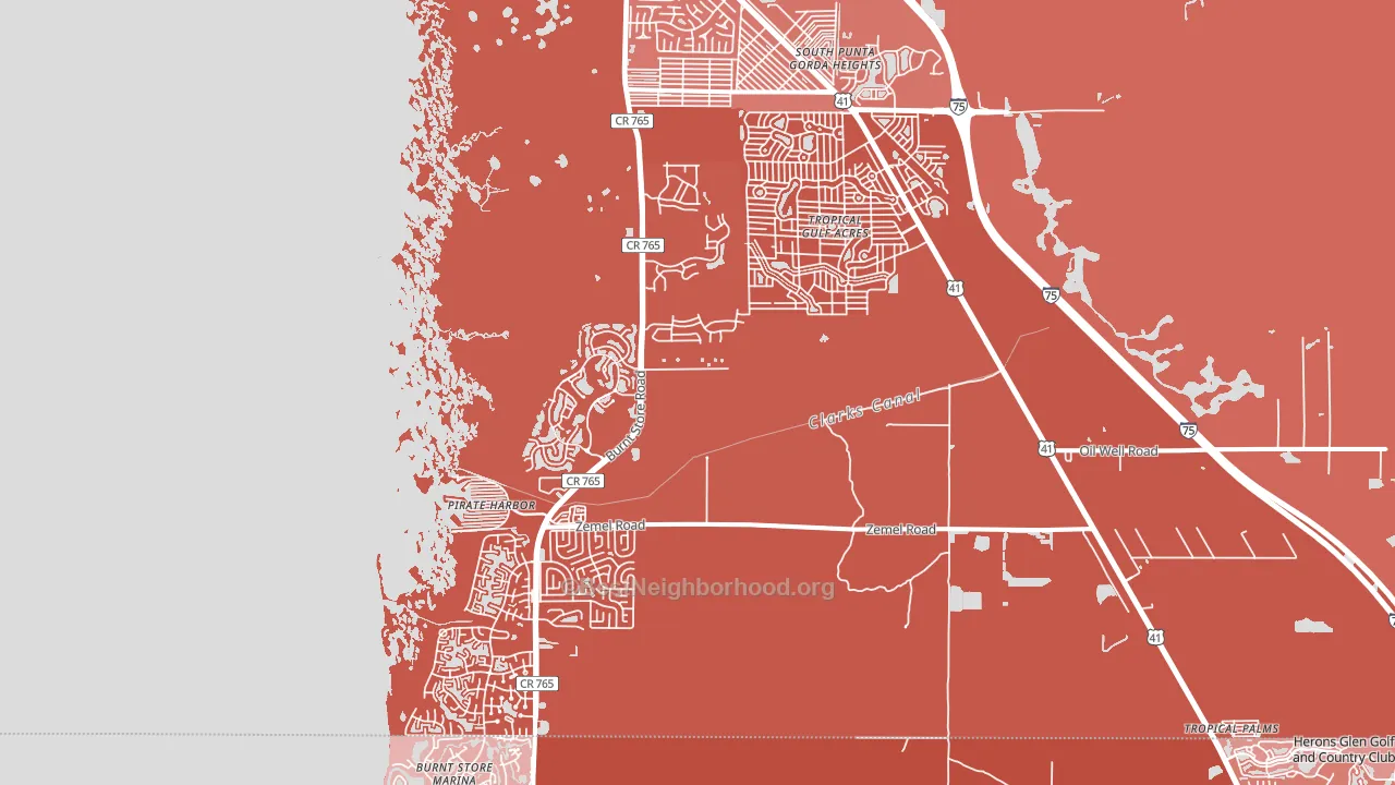 33955, FL block-group political-lean map