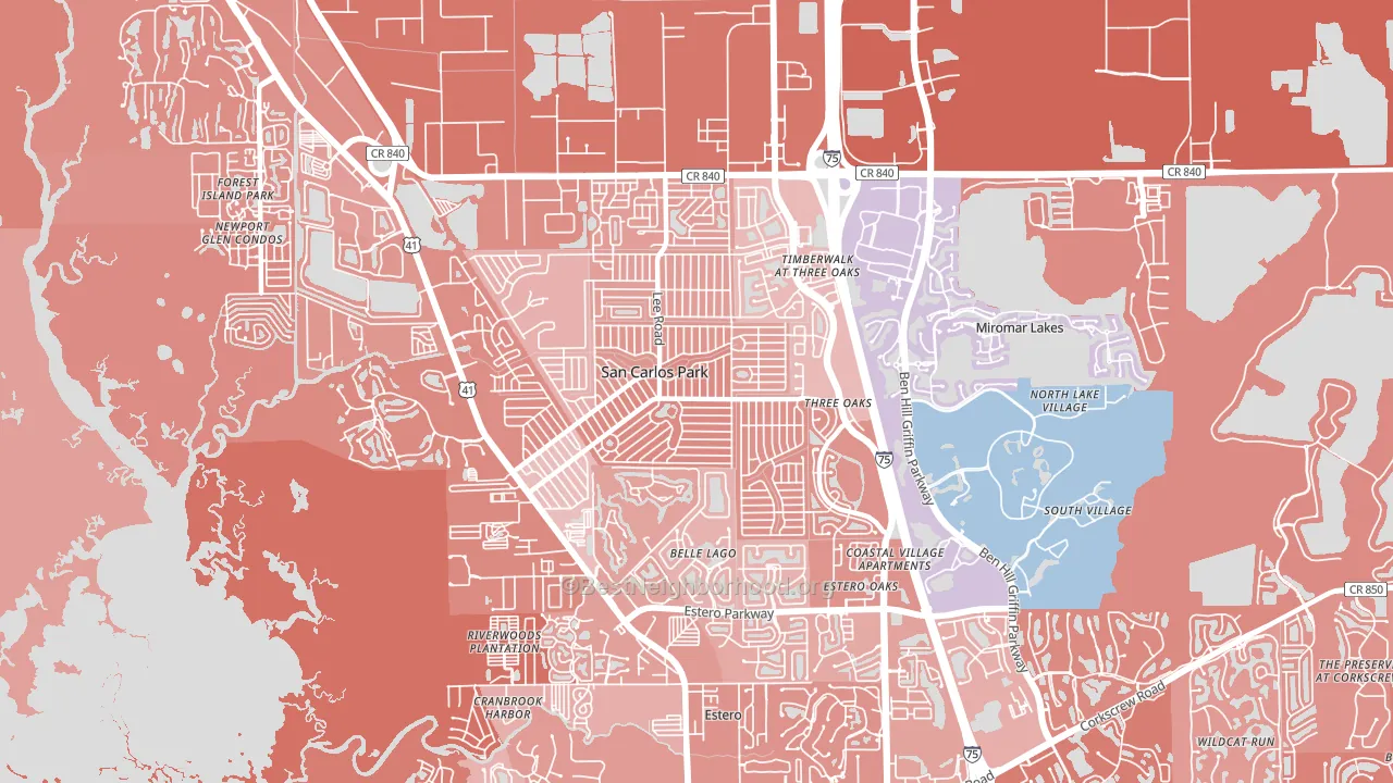 33967, FL block-group political-lean map