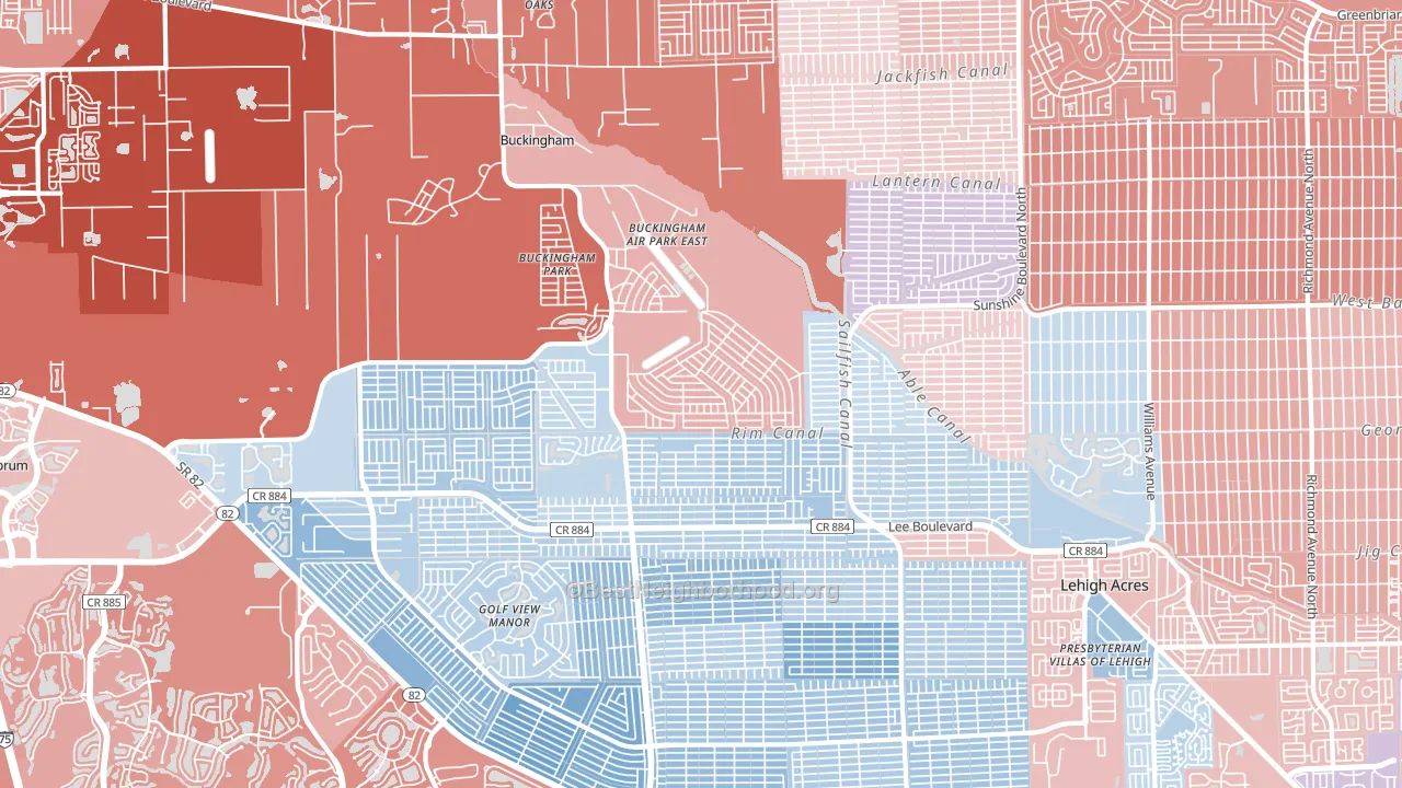 33971, FL block-group political-lean map