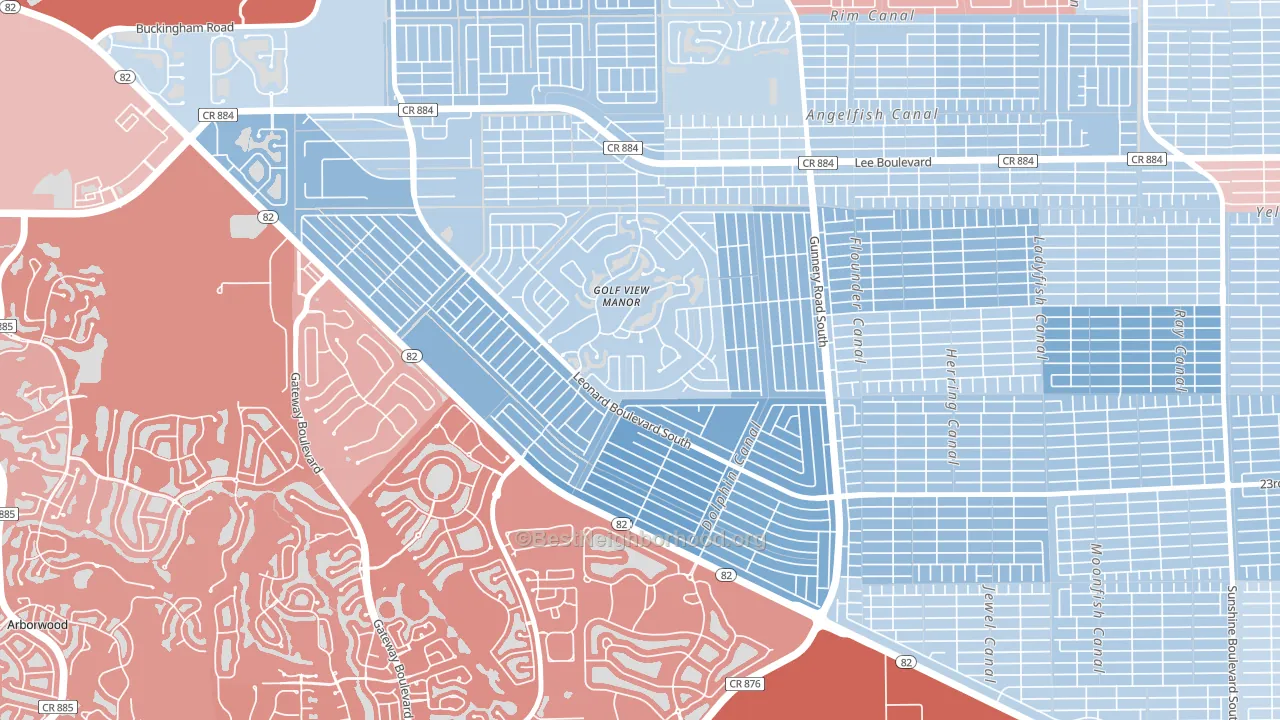 33973, FL block-group political-lean map