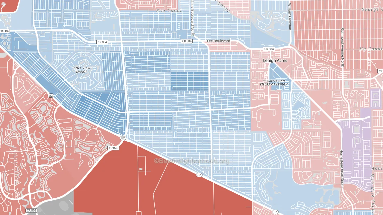 33976, FL block-group political-lean map