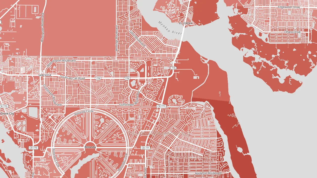 33981, FL block-group political-lean map