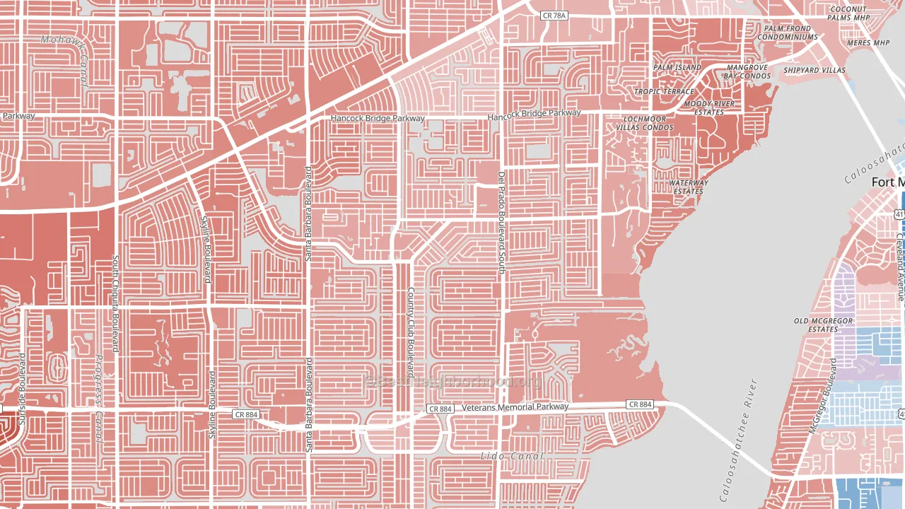 33990, FL block-group political-lean map