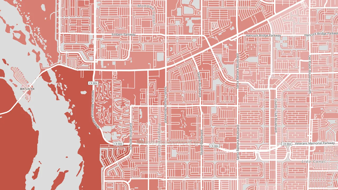33991, FL block-group political-lean map