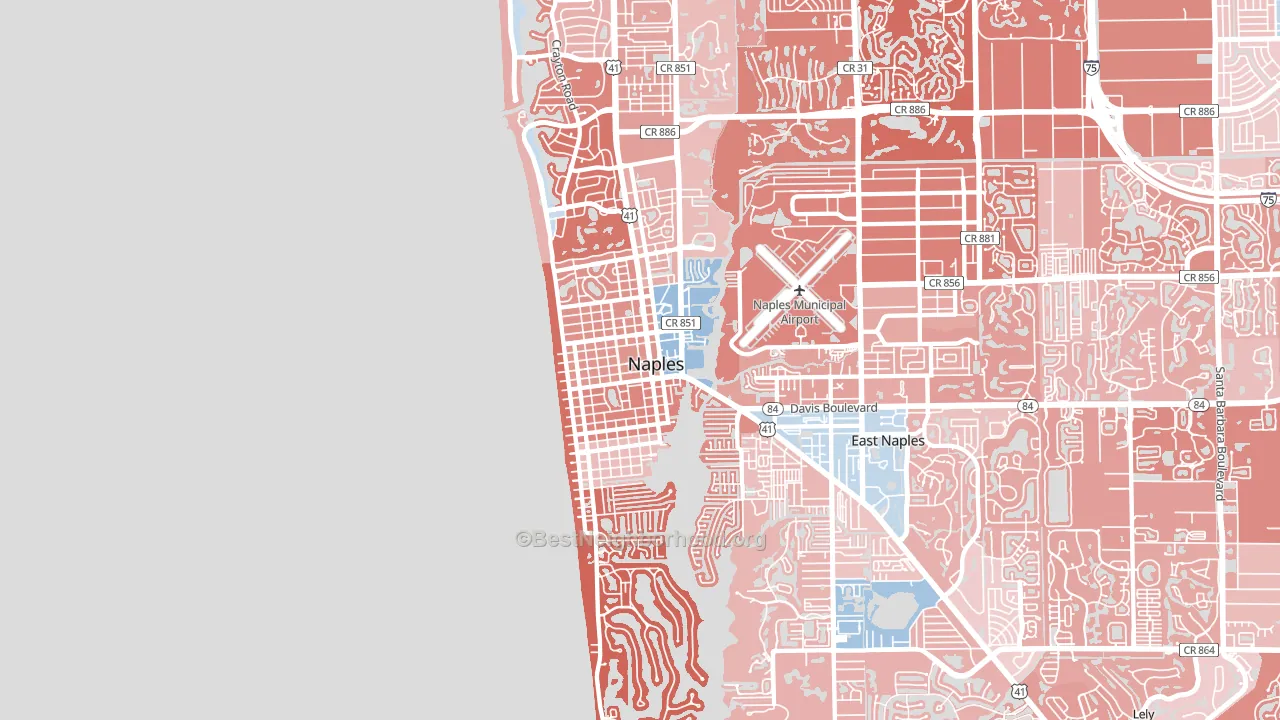 34102, FL block-group political-lean map