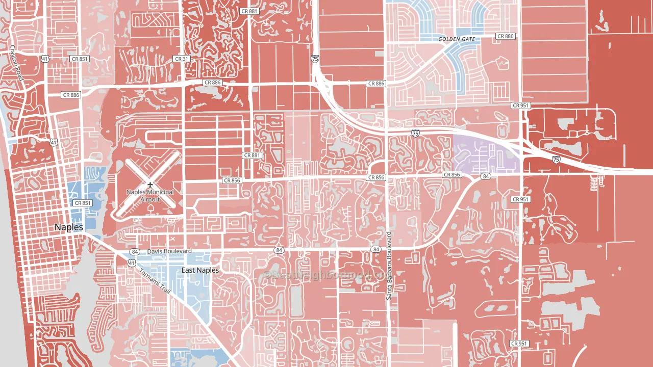 34104, FL block-group political-lean map