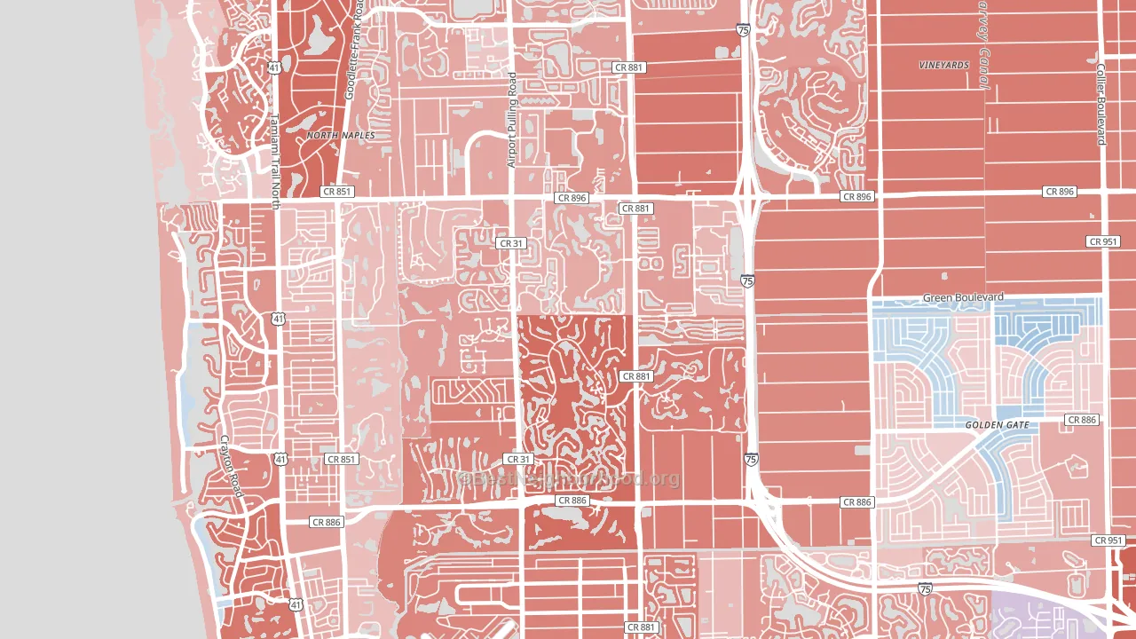 34105, FL block-group political-lean map
