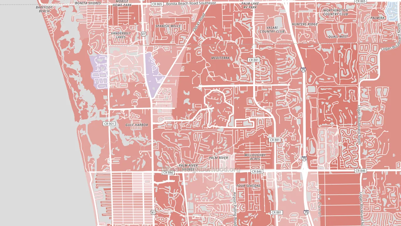 34110, FL block-group political-lean map