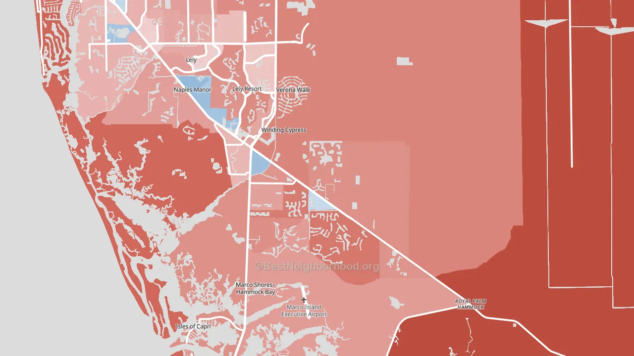 34114, FL block-group political-lean map