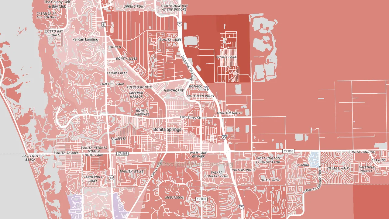 34135, FL block-group political-lean map