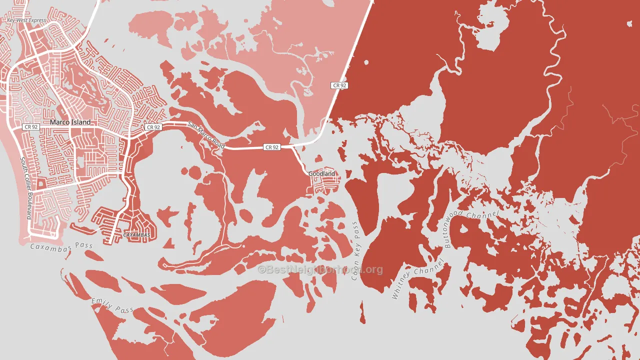 34140, FL block-group political-lean map