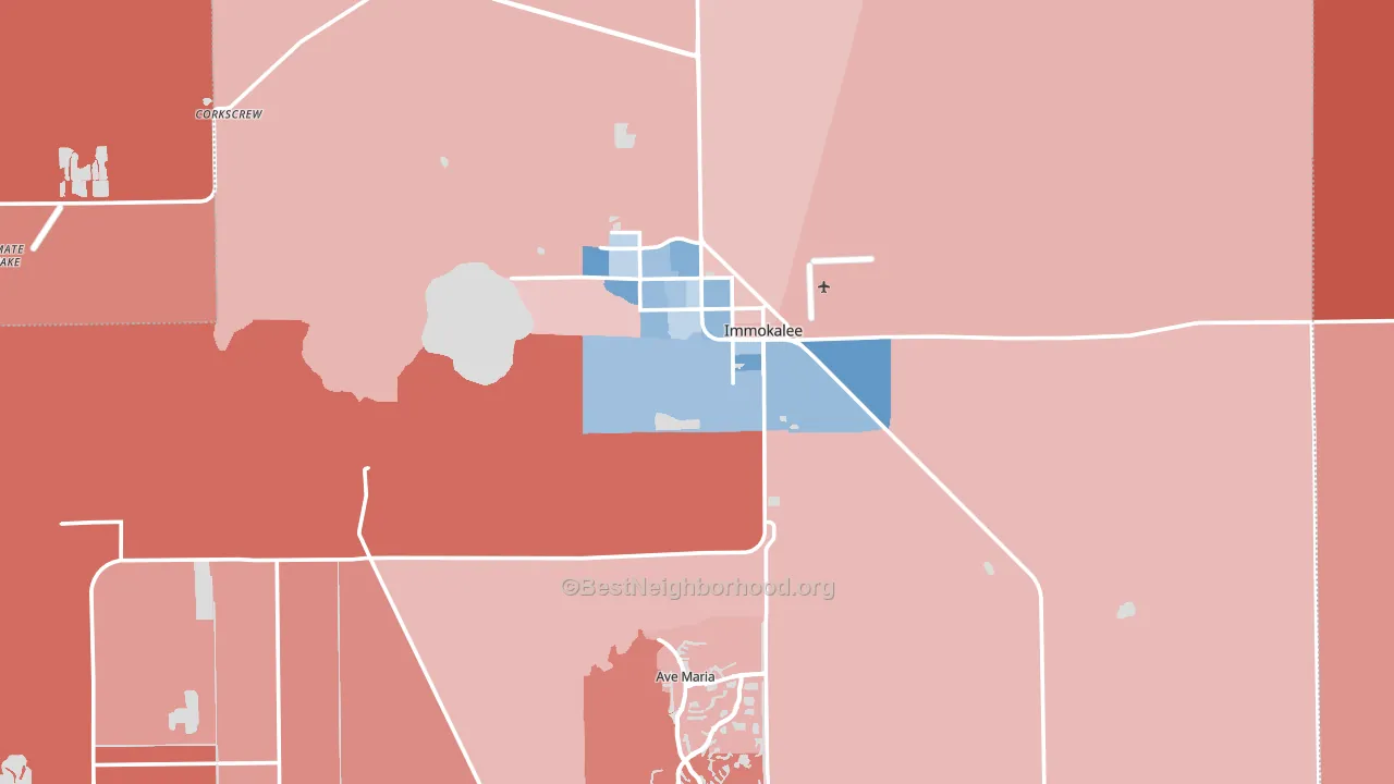 34142, FL block-group political-lean map