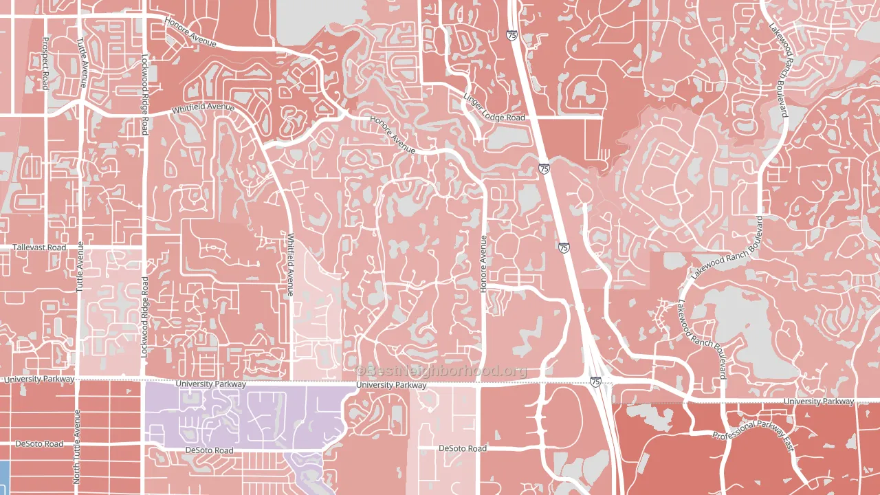 34201, FL block-group political-lean map
