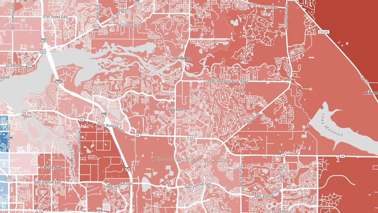 34212, FL block-group political-lean map