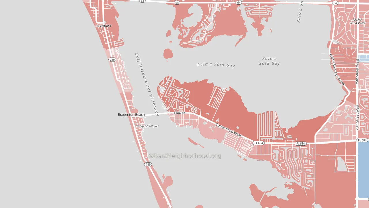 34215, FL block-group political-lean map