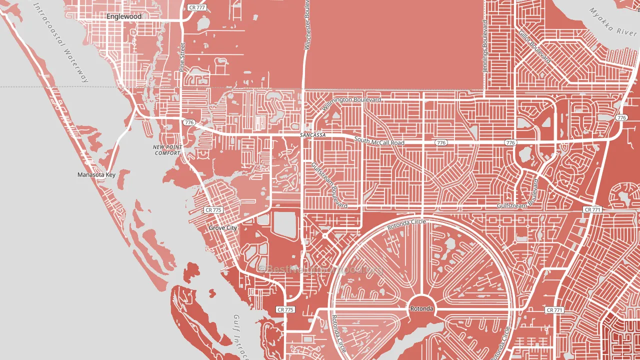 34224, FL block-group political-lean map