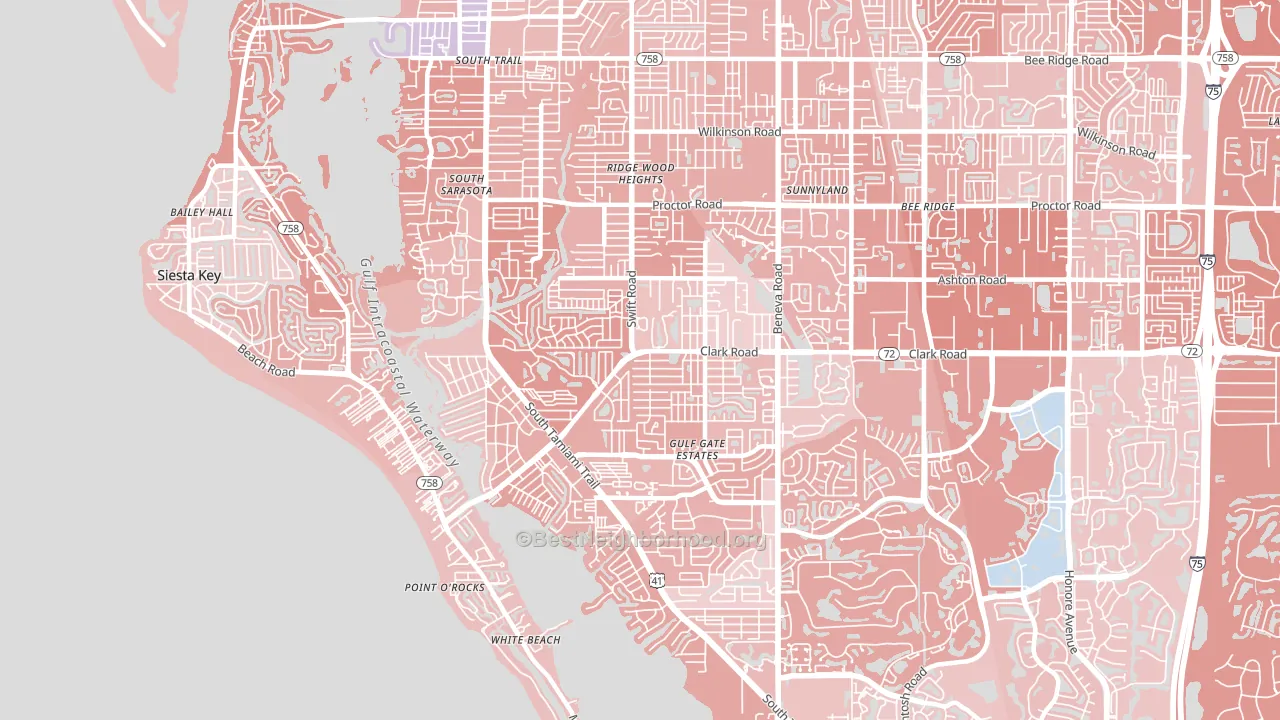 34231, FL block-group political-lean map