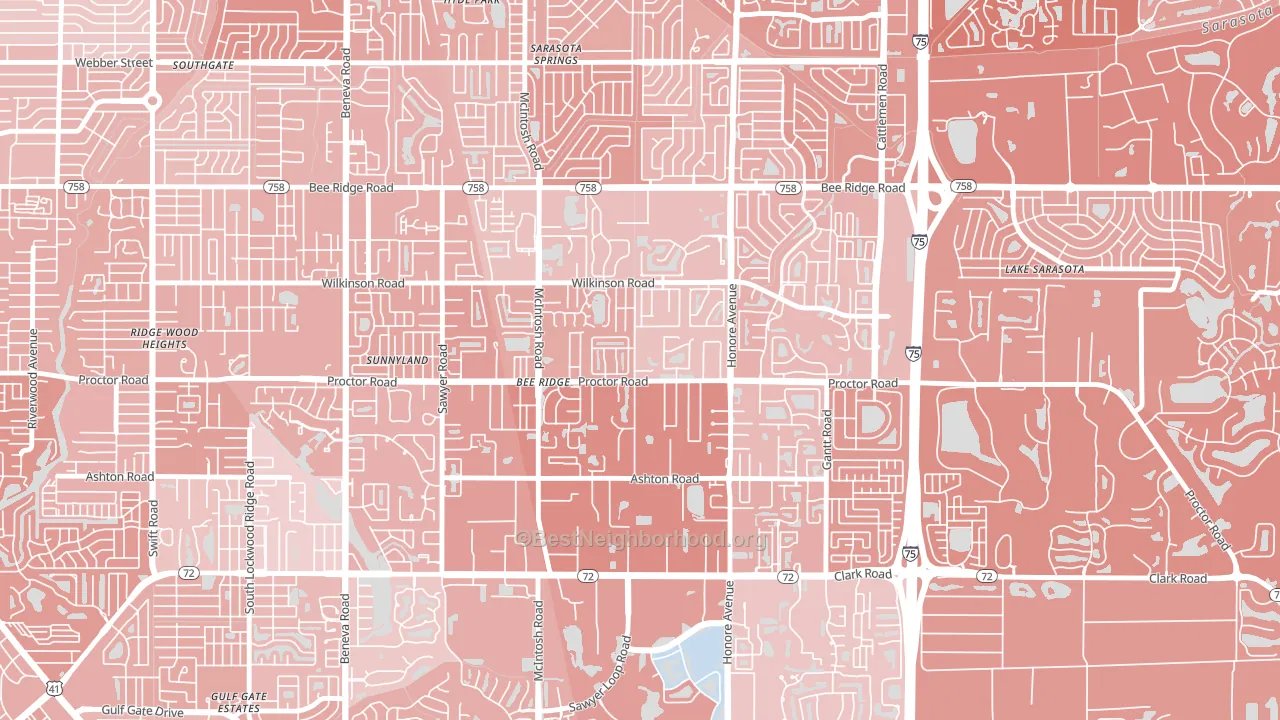 34233, FL block-group political-lean map