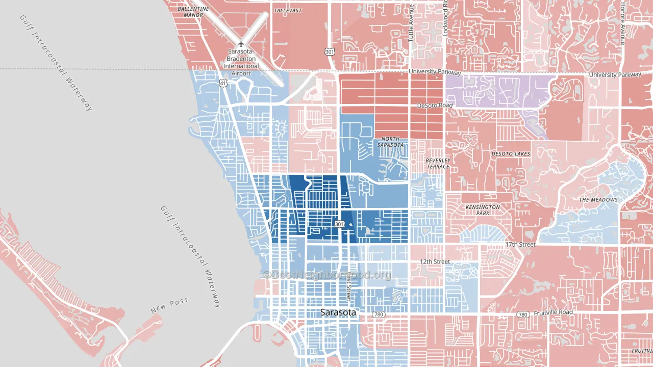 34234, FL block-group political-lean map