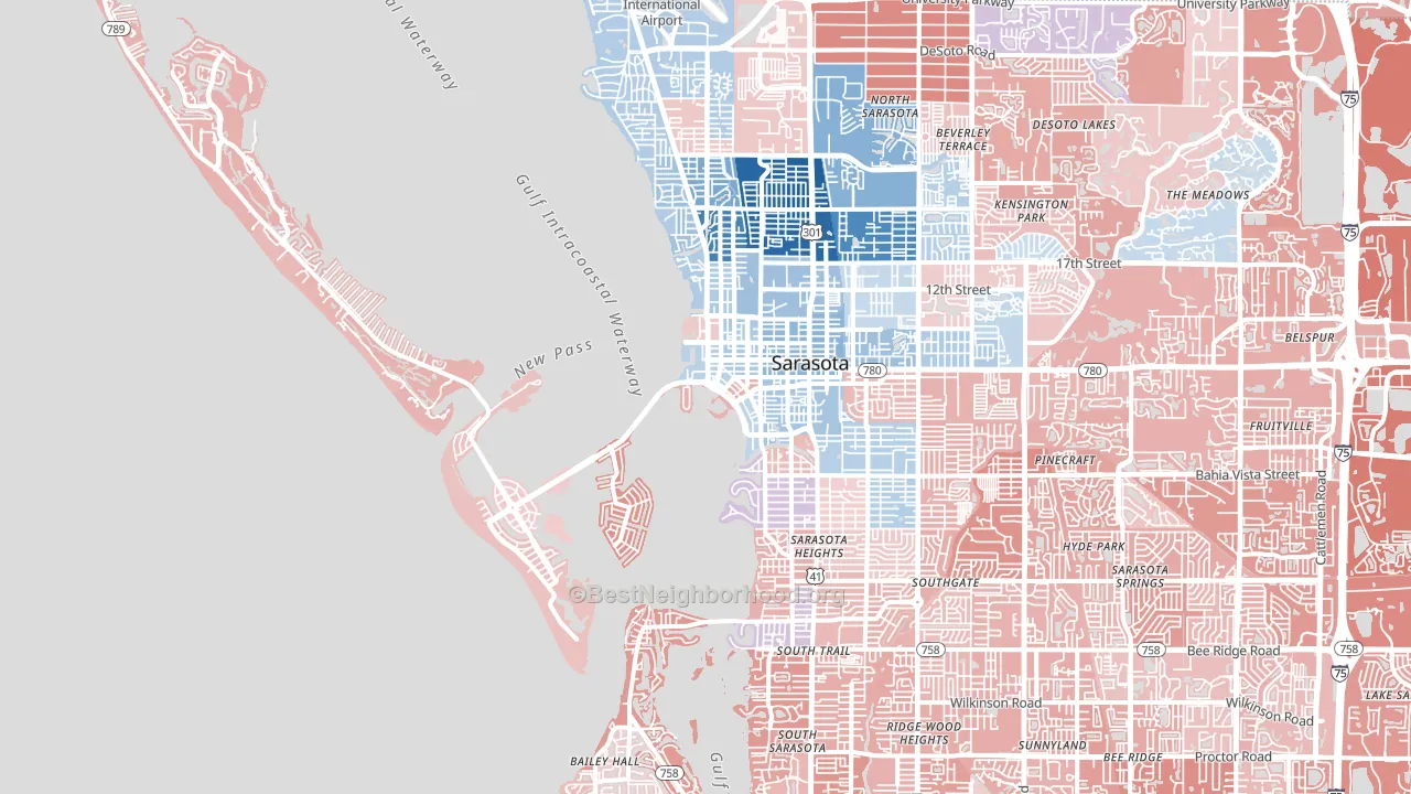 34236, FL block-group political-lean map
