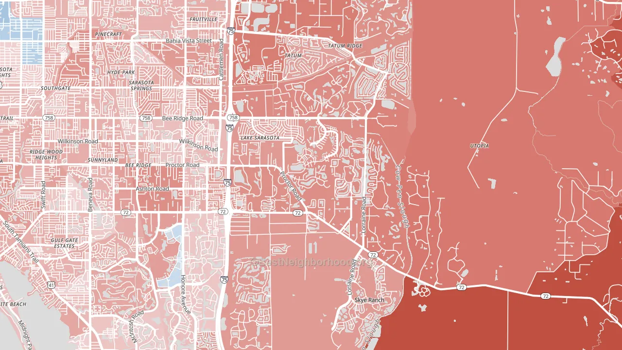 34241, FL block-group political-lean map