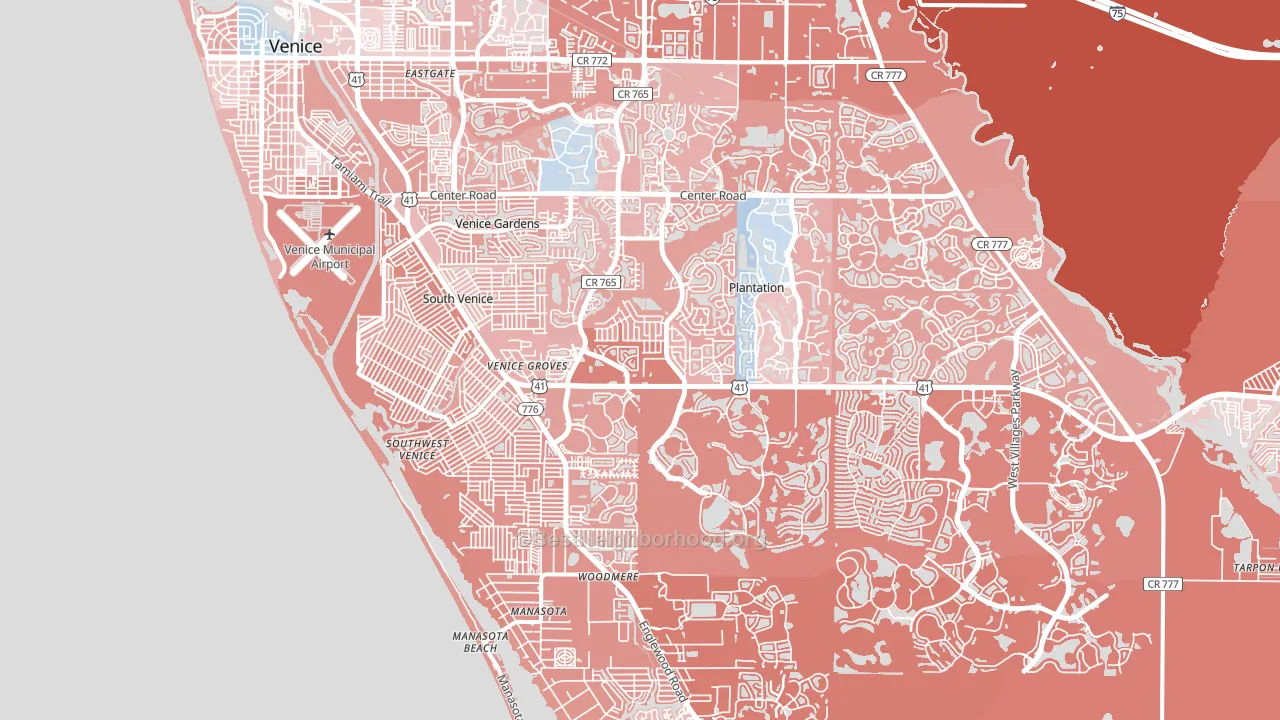 34293, FL block-group political-lean map
