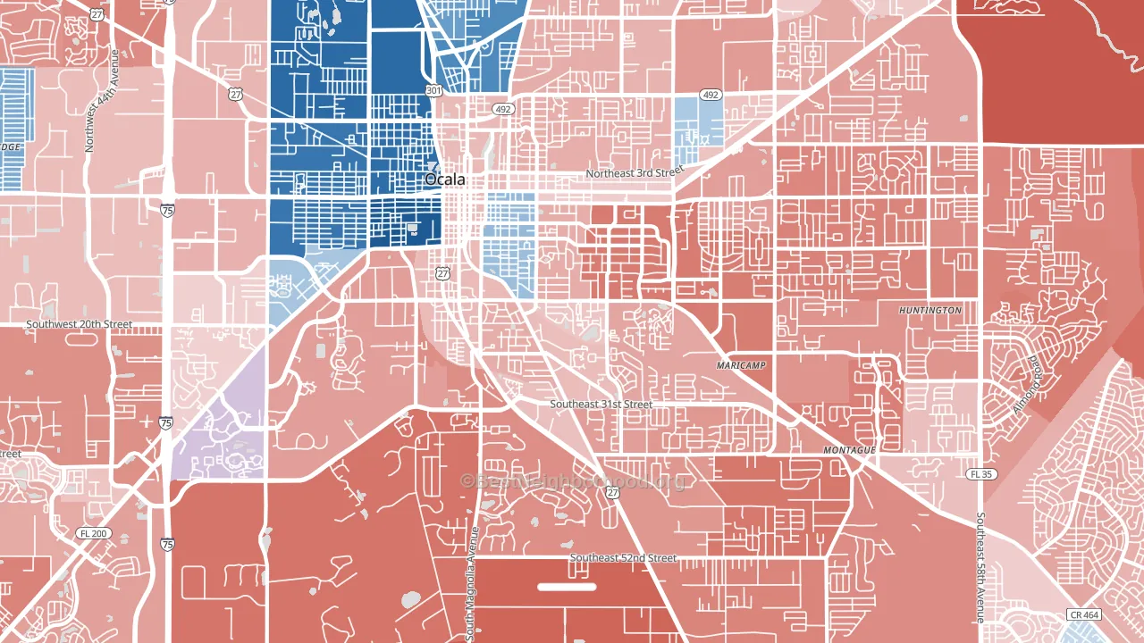 34471, FL block-group political-lean map
